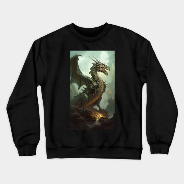 Ancient Green Dragon Crewneck Sweatshirt by natural-20s